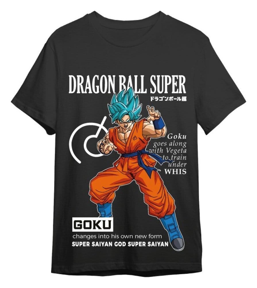 Dragon Ball Super T-Shirt Goku Training Black Size L