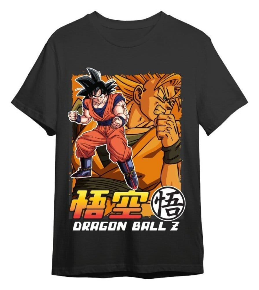 Dragon Ball Z T-Shirt Goku & Super Saiyan Black Size S
