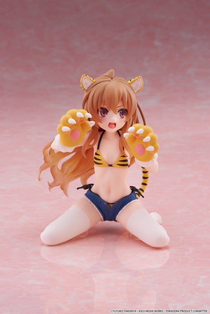 Toradora! Desktop Cute PVC Figure Taiga Aisaka (Tiger Costume Swimwear Ver.) 13 cm