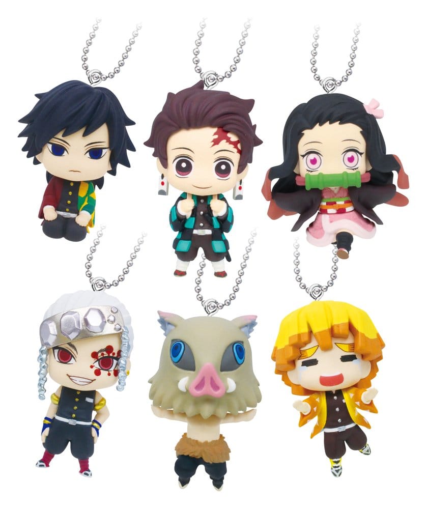 Demon Slayer: Kimetsu no Yaiba Swing Danglers Keychains 3 cm Mystery Capsule Display (24)