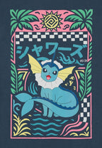 Pokémon T-Shirt Navy Vaporeon Size L