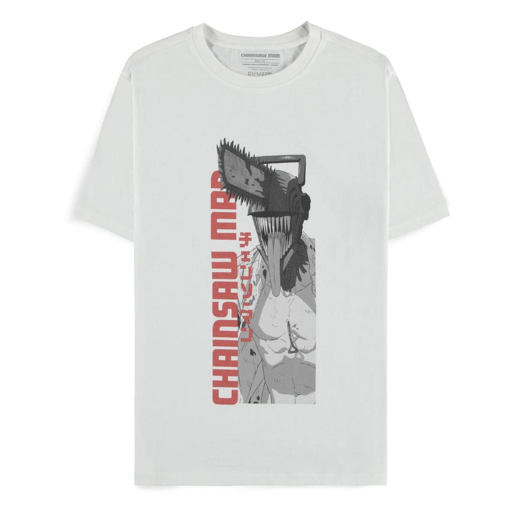 Chainsaw Man T-Shirt Chainsaw Man White Size L
