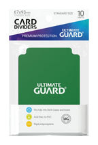 Ultimate Guard Card Dividers Standard Size (10) - Green