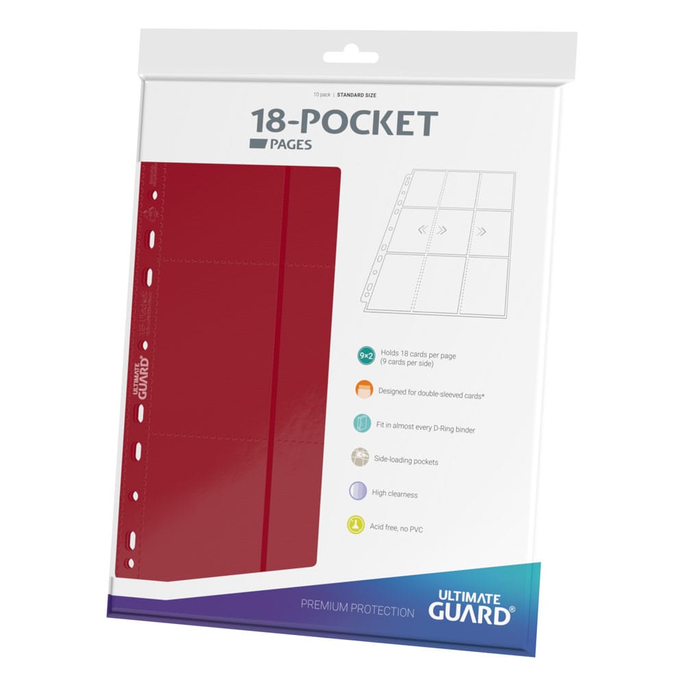 Ultimate Guard 18-Pocket Pages Side-Loading (10) - Red