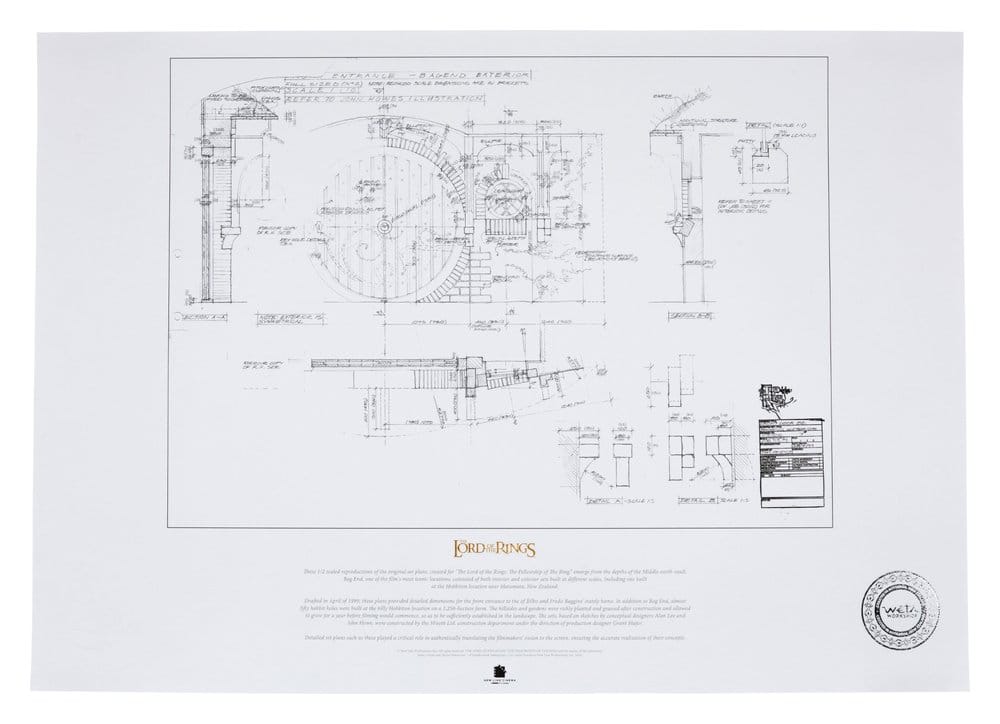 The Lord of the Rings Blueprint Art Print Bag End 59 x 42 cm