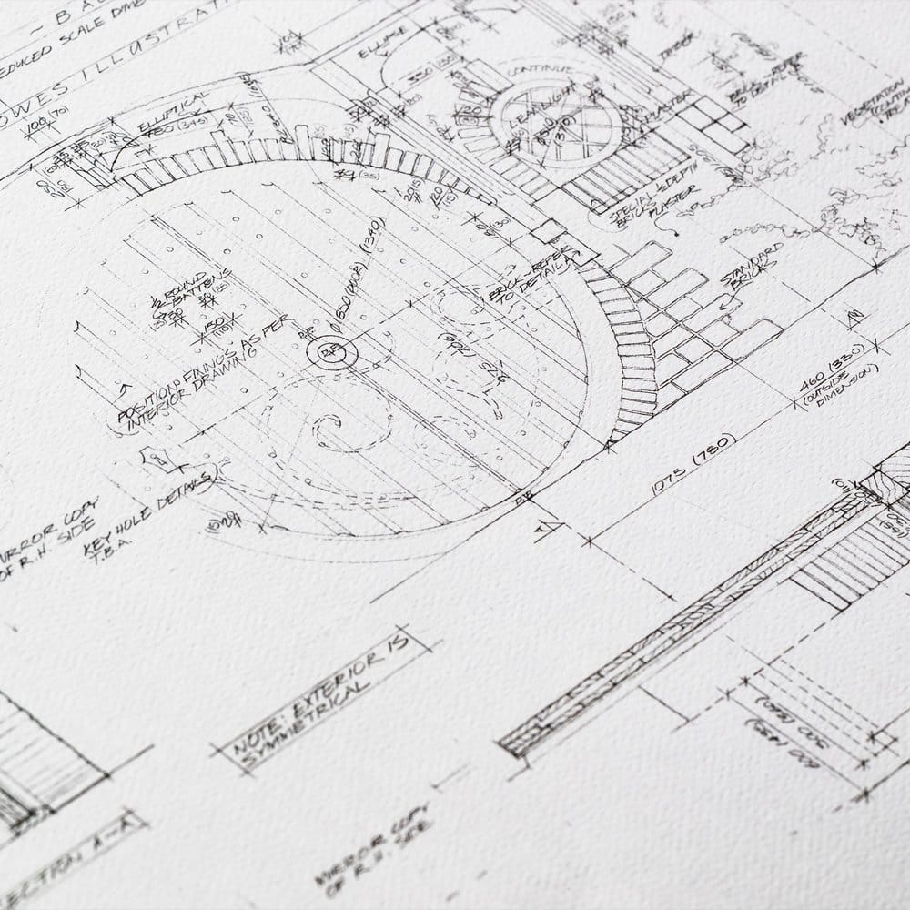 The Lord of the Rings Blueprint Art Print Bag End 59 x 42 cm