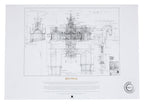 Lord of the Rings Blueprint Art Print The Stable of Edoras 59 x 42 cm