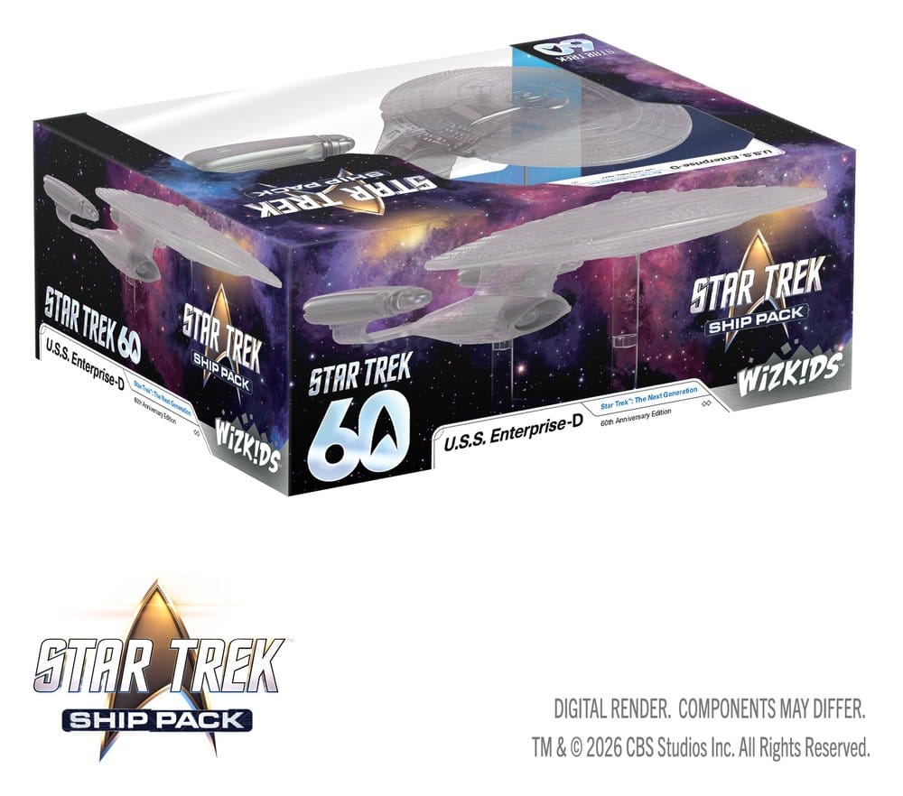 Star Trek Ship Pack Boxed prepainted Miniatures U.S.S. Enterprise - 60th Anniversary Edition 22 cm