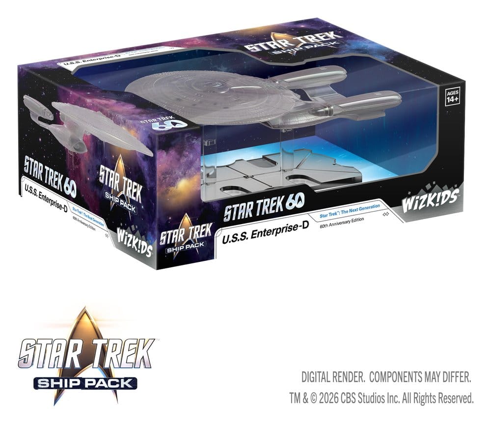 Star Trek Ship Pack Boxed prepainted Miniatures U.S.S. Enterprise - 60th Anniversary Edition 22 cm