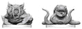Pathfinder Battles Deep Cuts Unpainted Miniature Bogwid & Slurk 13 cm