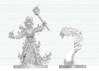 Dungeons & Dragons Nolzur's Marvelous Miniatures Unpainted Miniature Flaming Skeleton & Flameskull 14 cm