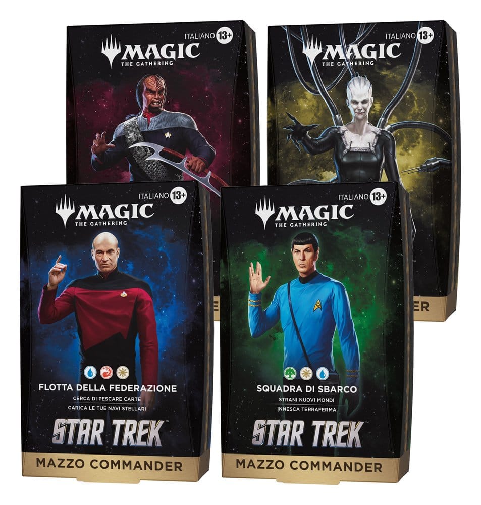 Magic the Gathering Star Trek Commander Decks Case (4) italian
